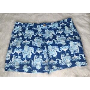 Lilly Pulitzer Jayne Stretch 7" Shorts Deep Indigo Joy Ride Size 12